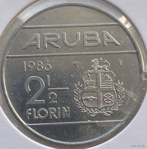 Аруба 2,5 флорина 1986 г. В холдере