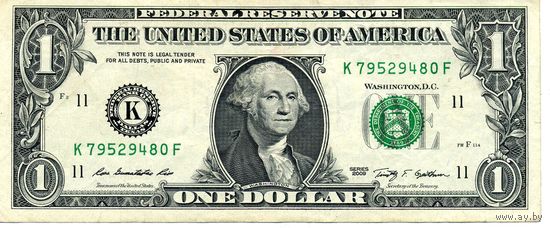 1 доллар США 2009 K