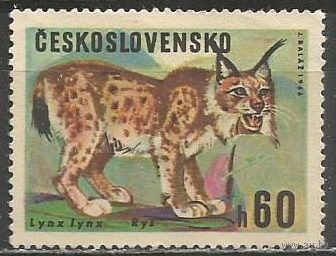 Чехословакия. Рысь обыкновенная. 1966г. Mi#1663.