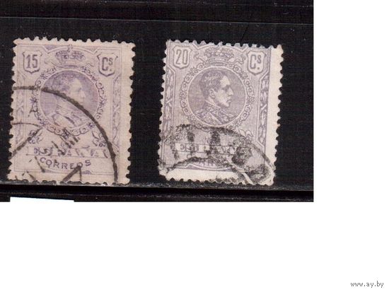 Испания-1917 (Мих.244-245) гаш. ,  Стандарт, Король Альфонс,