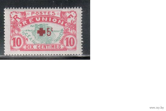Реюньон-1916,(Мих.82)  * , Французские колонии, Стандарт,Надп.Красный Крест(одиночка)