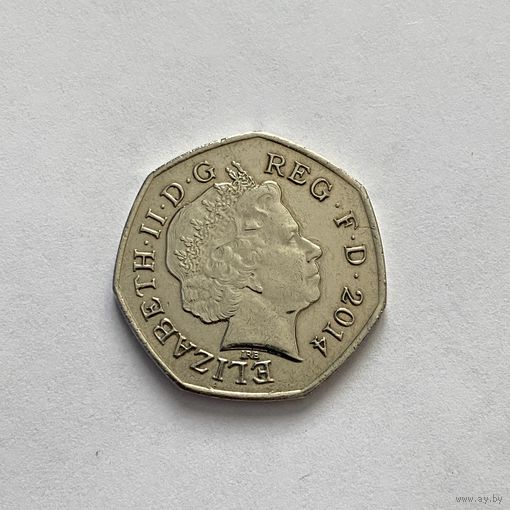 Великобритания 50 пенсов 2014г.