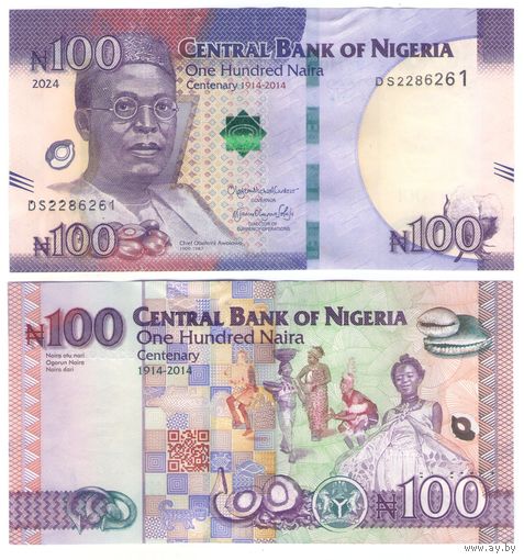 Нигерия 100 найра 2024 год UNC