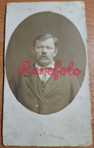 1917 Фото на удостоверение личности печать мужчина ретро студийное фото анонимное г. Жиздра