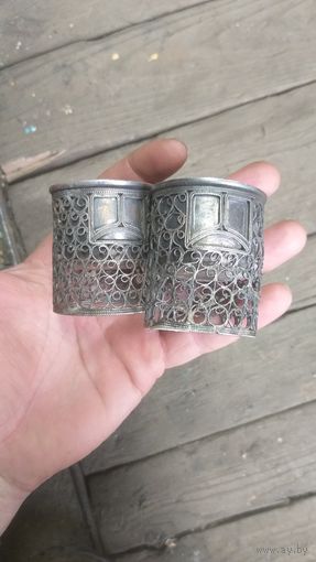 Два подсвечника скань