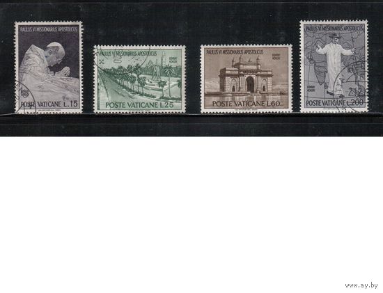 Ватикан-1964,(Мих.467-470)  гаш.  , Визит Папы Павла VI в Бомбей, (полная серия)