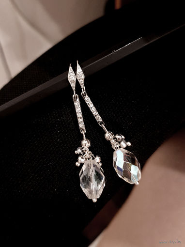 Серьги Аврора Бореалис, Чехия, фианиты в швензах