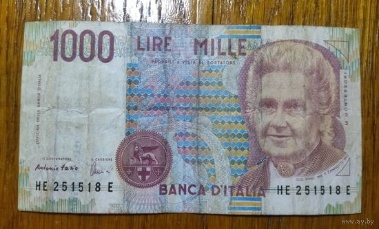 Италия, 1000 лир, 1990 г.