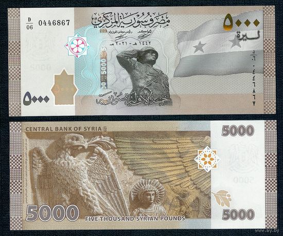Сирия, 5000 Фунтов 2019-2021 год. UNC