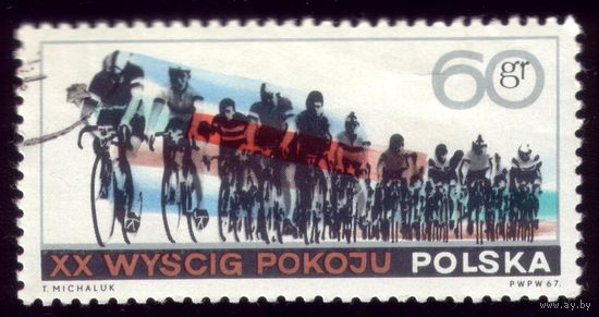 1 марка 1967 год Польша Велогонка 1760