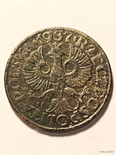 5 грошей 1937 г. без мц. Польша.(2).