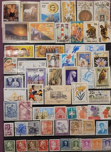 С 1 руб. Подборка марок мира. 59 шт разных