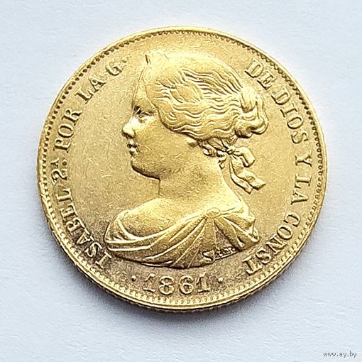 100 реалов Испания 1861г.