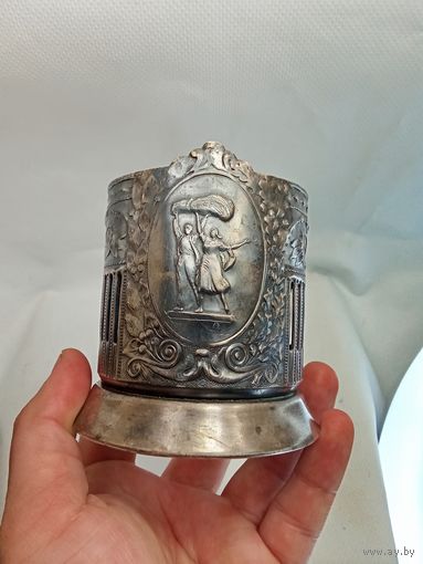 Подстаканник ВДНХ мельхиор Кольчугино Рабочий и Колхозница
