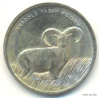Турция. 1 лира 2015 г. Анатолийский баран.