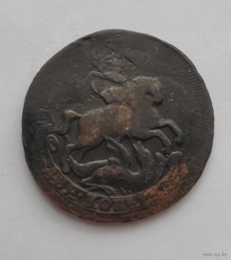 2 копейки 1758 года . Двойной перечекан. гурт сетка