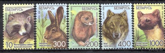 Беларусь 2008. Дикие животные. Звери. Бумага офсетная. 5 марок 724-28 (423)