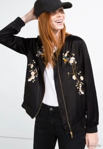 Атласная куртка-бомбер Zara, р.S