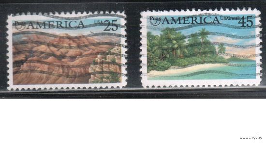 США-1990, (Мих.2111-2112),   гаш. ,Америка, Гранд-каньон, Карибы  (полная серия)(2)