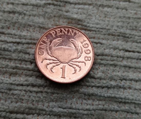 Werty71 Гернси 1 пенни 1998 Большой (сумчатый) краб Блеск