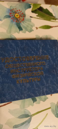 Удостоверение общественного инструкторафиз культуры