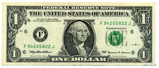 1 доллар 1999 F