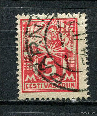 Эстония - 1922/1924 - Стандарты. Профессии 5М - [Mi.37A] - 1 марка. Гашеная.  (Лот 128CC)