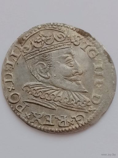 3 гроша 1594 г. в звоне, остатки блеска.