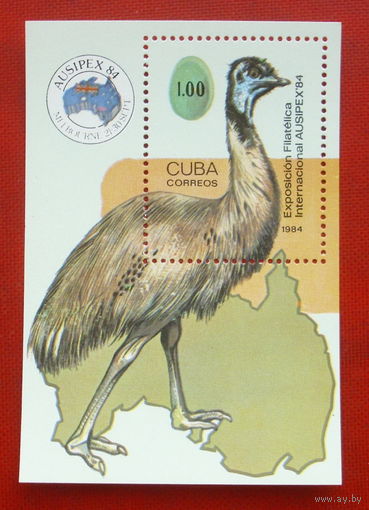 Куба. Страус. ( Блок ) 1984 года. *85.