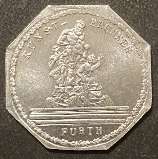 Германия Нюрнберг нотгельд 20 пфеннигов 1920 год. Фтртан Кентавра. трамвайный жетон