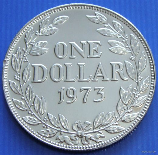 Либерия. 1 доллар 1973 год КМ#18а.2   Тираж: 11.000 шт  Редкая!!!
