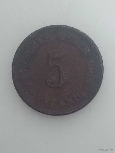 Германия 5 пфеннигов  1905 года .