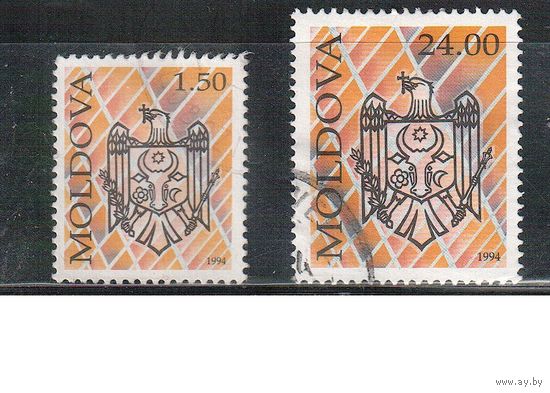 Молдова(Молдавия)-1994 (Мих.103,105) гаш. , Стандарт, Герб