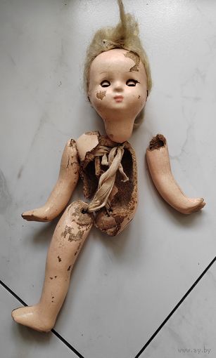 Кукла. Старая. Прессопилки. СССР. В реставрацию.