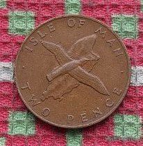 Остров Мэн 2 пени 1976 года, AU. Елизавета II.