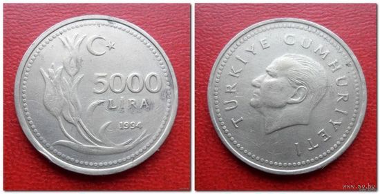 5000 лир 1994 год Турция - из коллекции