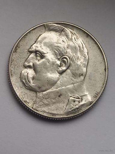 5 злотых 1934 г., Легионер ,  Пилсудский ,  с мц