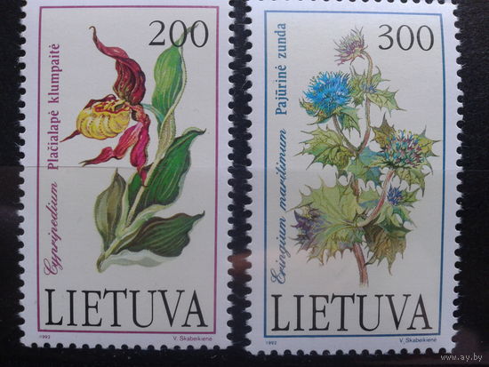 Литва 1992 Цветы из Красной книги** Полная серия