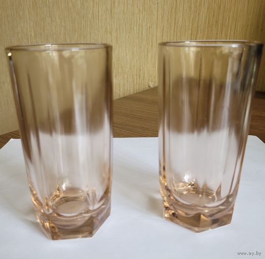 Стаканы, цветное стекло, одним лотом 2 шт.