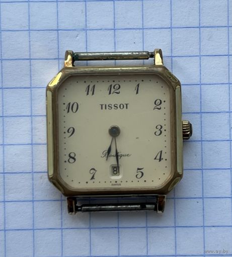 Позолоченные, женские часы TISSOT. Швейцария!  Кварц. Рабочие! 10 микрон. Продаются с батарейкой!
