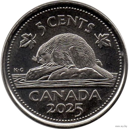 Канада 5 центов, 2025 Карл III UNC