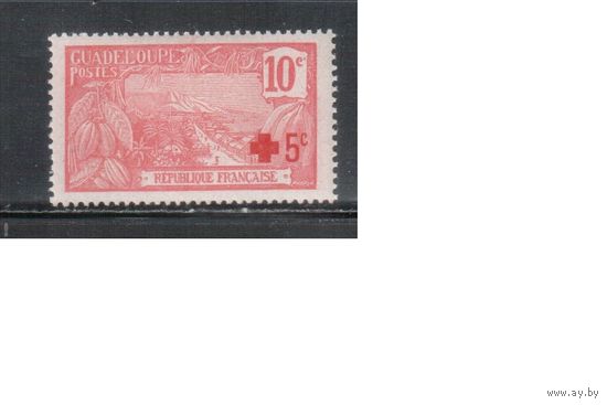 Гваделупа-1915,(Мих.72)  * , Французские колонии, Стандарт,Надп., Красный Крест(одиночка)