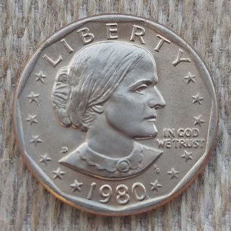 США 1 доллар 1980 года D, UNC. Сьюзен Энтони. Редкая! Сторгуй за свою цену, предложи обмен!