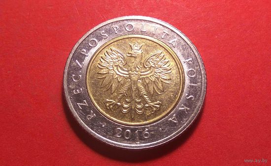 5 злотых 2016. Польша. Хорошая!