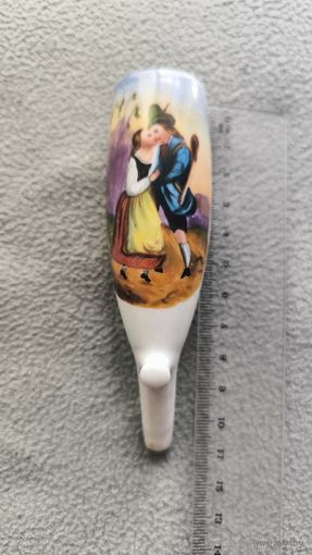 Антикварная чаша трубки (штуммель). Фарфор, роспись. Германия/Австрия, XIX век. Аналог в Музее трубок (Амстердам)