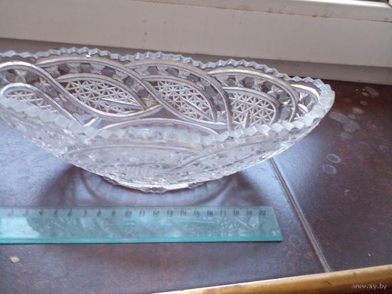 Ваза, салатница, конфетница хрустальная 25х7 см