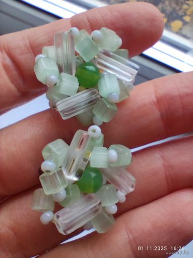 Клипсы сатиновое стекло