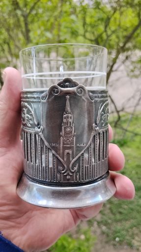 ПОДСТАКАННИК КРЕМЛЬ  МЕЛЬХИОР СЕРЕБРЕНИЕ КОЛЬЧУГИНО ОРИГИНАЛ ТОНКОСТЕННЫЙ  СТАКАН В ПОДАРОК . Распродажа Коллекции !!! . Экспресс  Аукцион  с рубля без МПЦ и прочего 3 ДНЯ  .Много лотов в продаже .