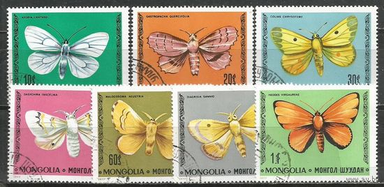 Монголия. Бабочки. 1977г. Mi#1099-1105. Серия.