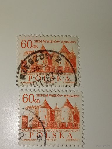 Польша 1965 посвященная 700-летию Варшавы.  Изображен Варшавский барбакан (Warszawski Barbakan), архитектурный памятник, сочетающий готический и ренессансный стили.